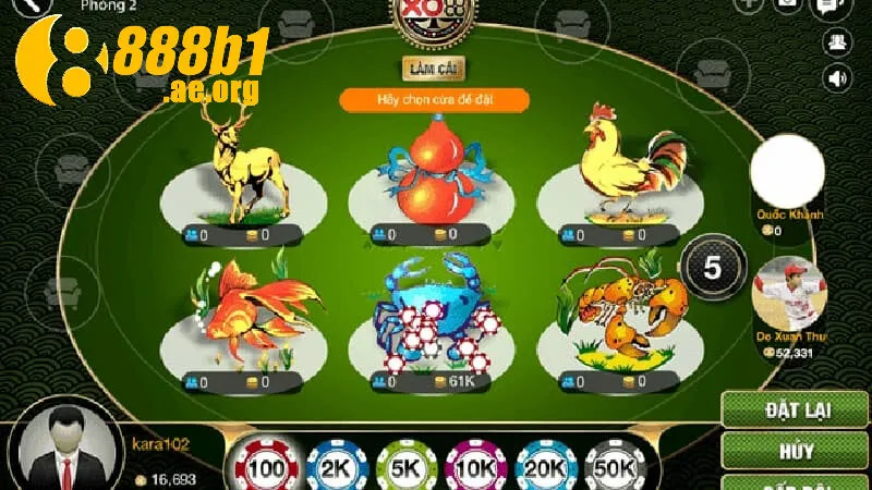 Giao diện xúc xắc 3D đẹp mắt trong Bầu Cua 888b
